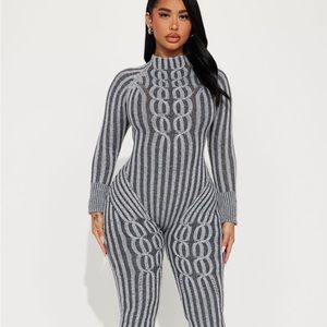 Fashion Nova Never Late For You Sweater Jumpsuit